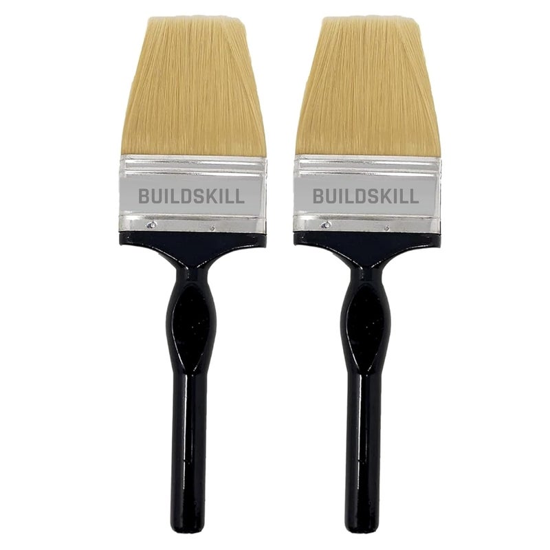 BUILDSKILL 2 Pcs Paint Brush Set | Size 3" | Soft Bristle Paint Brush for Wall | Durable & Thick Paint Brushes Set for Windows & Doors | Smooth Finish | DIY & Professional Use Painting Brushes - Image 1