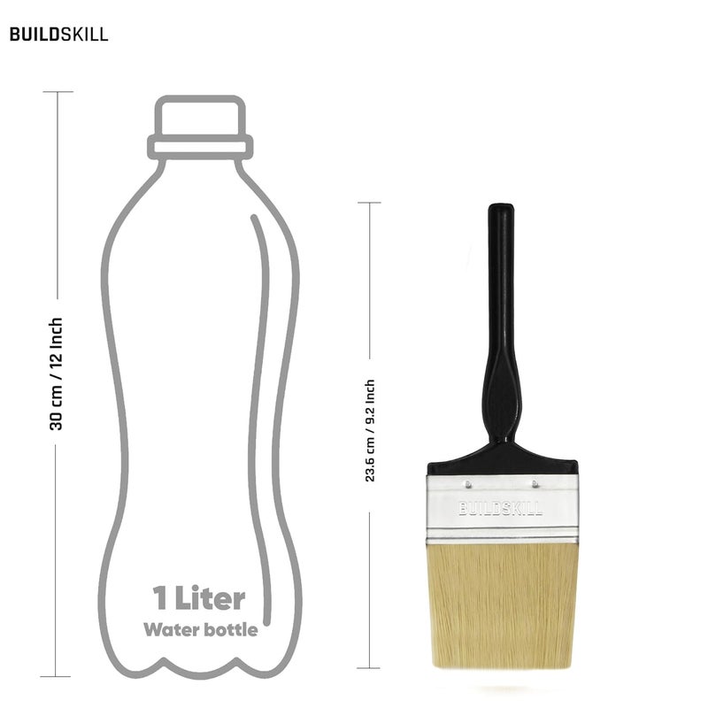 BUILDSKILL 2 Pcs Paint Brush Set | Size 3" | Soft Bristle Paint Brush for Wall | Durable & Thick Paint Brushes Set for Windows & Doors | Smooth Finish | DIY & Professional Use Painting Brushes - Image 2
