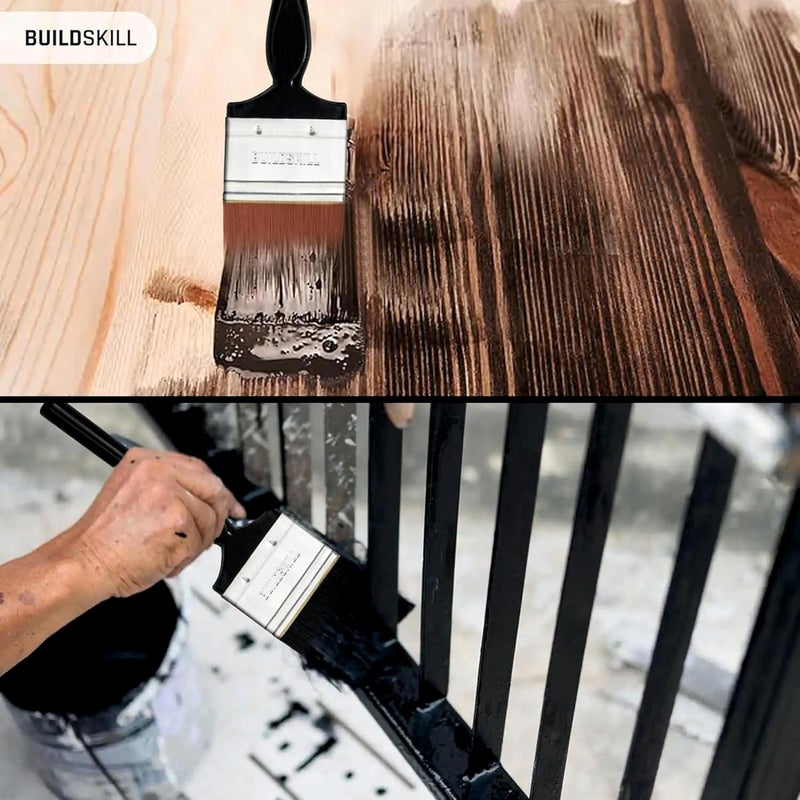 BUILDSKILL 2 Pcs Paint Brush Set | Size 3" | Soft Bristle Paint Brush for Wall | Durable & Thick Paint Brushes Set for Windows & Doors | Smooth Finish | DIY & Professional Use Painting Brushes - Image 4