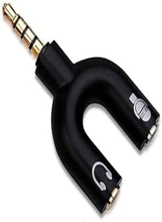 Keendex KX 2973 3.5mm Stereo Splitter Audio 1 Male to 2 Female U Shaped Headset Adapter - Multicolor