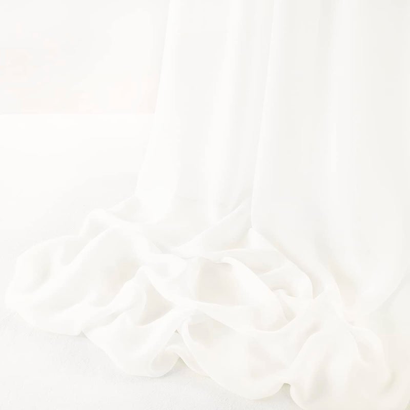 MLMW Ivory Chiffon Fabric by The Yard 5 Yards 60 Wide Wedding Arch Draping Fabric Sheer Material for Party Backdrop Arch Ceiling Decor