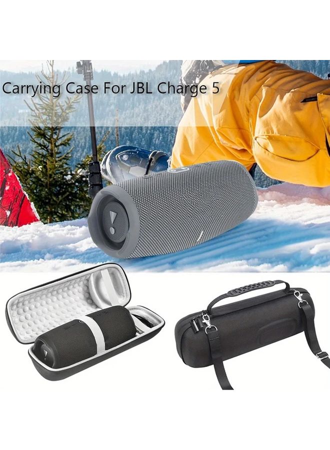 Hard EVA Travel Carrying Case For Portable Speaker With Inner Black Storage Bag Shockproof Protection Compact Design Lightweight Replacement Cover Fits Charger And USB Cable - Image 4