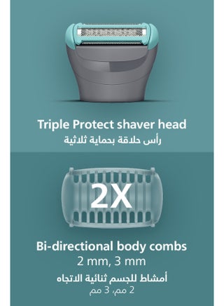 Body Groomer Bg3480/15 | Trim & Shave Body Hair | 100% Showerproof | Skin-Friendly | 2 & 3 Mm Combs | Up To 80 Min Cordless | Battery Indicator | USB Charging grey - view 4