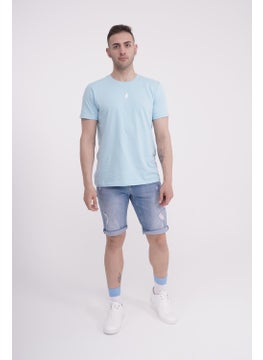 The Socks Company Lightning Embroidered Crew Neck Light Blue Tshirt  - Image 2