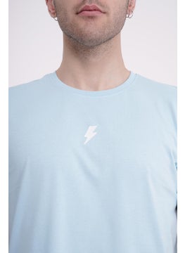 The Socks Company Lightning Embroidered Crew Neck Light Blue Tshirt  - Image 3