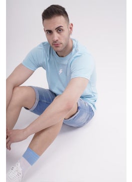 The Socks Company Lightning Embroidered Crew Neck Light Blue Tshirt  - Image 4