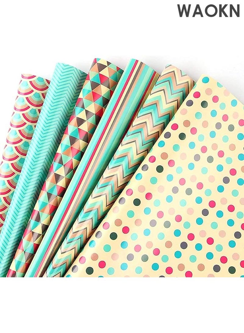 WAOKN Birthday Wrapping Paper, Happy Birthday Wrapping Paper Recycled Gift Wrapping Paper, Gift Wrap Set for Birthday, Bridal Baby Shower, Weddings, Graduations, Women, Men, Boy, Girl, All Occasion - Image 3
