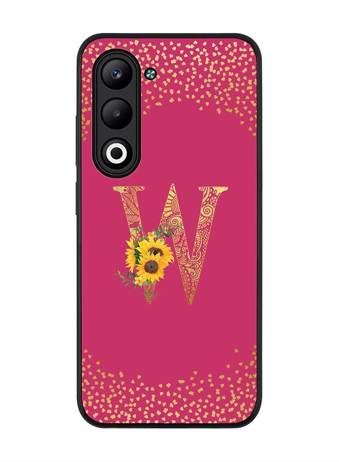 Stylizedd For Oppo A5 5G / A5 4G Case,Slim fit Camera Protection, Shockproof Thin Phone cover  - Custom Floral Monogram - W ( Deep Pink )