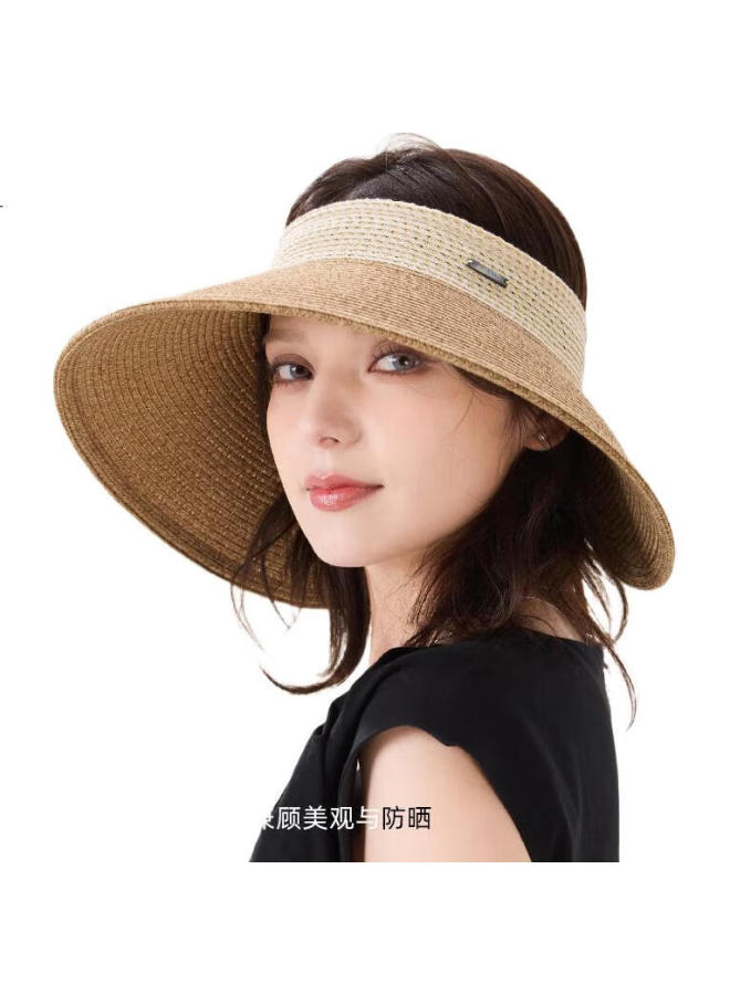 Jiumu Sun Protection Hat For Women, Sun Visor, Sun Hat, Visor Cap, Straw Hat, Cool Hat, Summer Outdoor Face-Covering Uv Protection Hat For Women - Image 1