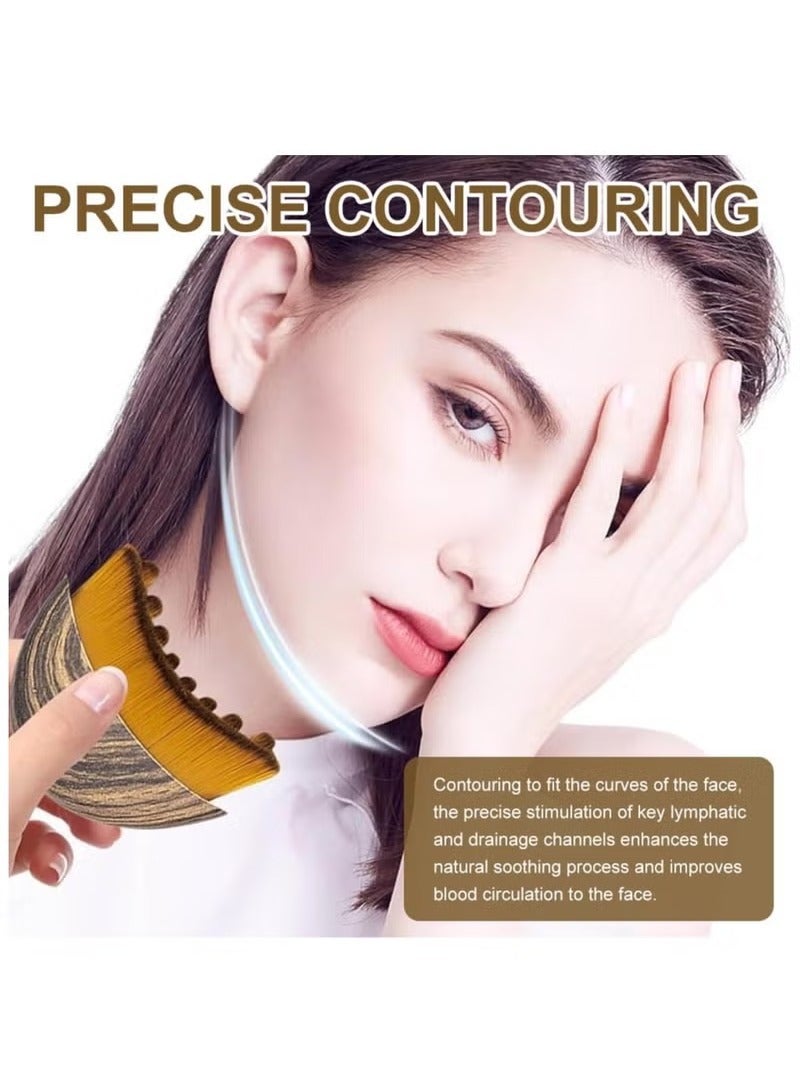 HTKCRX New Lymphatic Contour Face Brush, Dry Brushing Face Brush, Lymphatic Drainage Massager for Face, Chin & Jawline Sculpting, Ergonomically Designed to Fit The Skin Precisely and Relieve Fatigue (1PCS) - Image 3