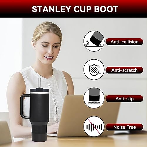 PICcircuit 2PCS for Stanley Boot, Silicone Bottom for Quencher Adventure 40oz 30oz IceFlow 20oz 30oz Bottle&for Hydroflask Tumbler 12-24oz for Stanley Cup Accessories Avoid Scratches&Noise - Image 5