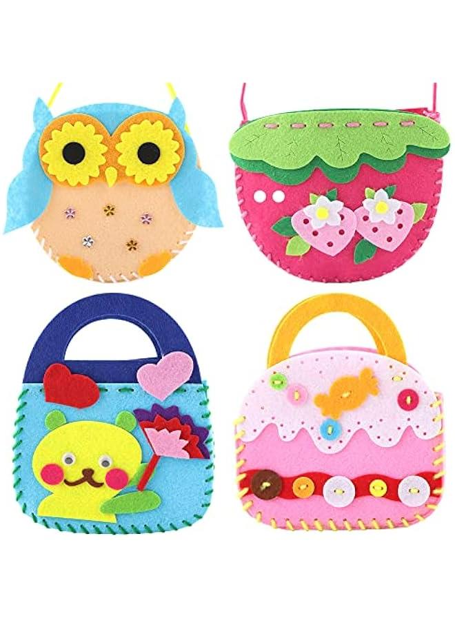 4 Piece Craft Kits for Sewing, Toddler Arts and Crafts Set, Educational DIY Hand Play Toy for Preschool Kids - Image 1