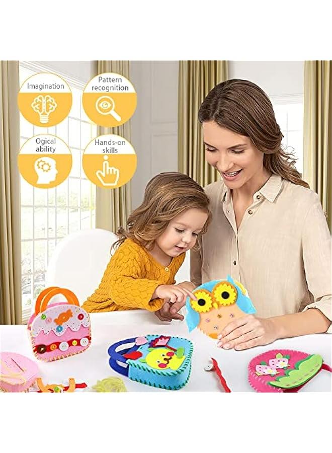 4 Piece Craft Kits for Sewing, Toddler Arts and Crafts Set, Educational DIY Hand Play Toy for Preschool Kids - Image 2