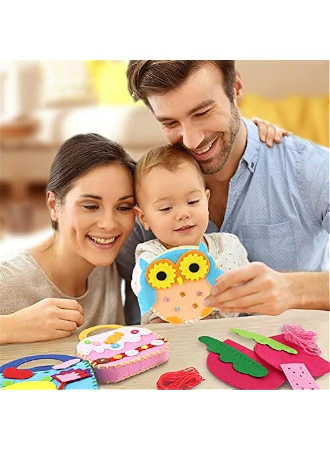 4 Piece Craft Kits for Sewing, Toddler Arts and Crafts Set, Educational DIY Hand Play Toy for Preschool Kids - Image 3