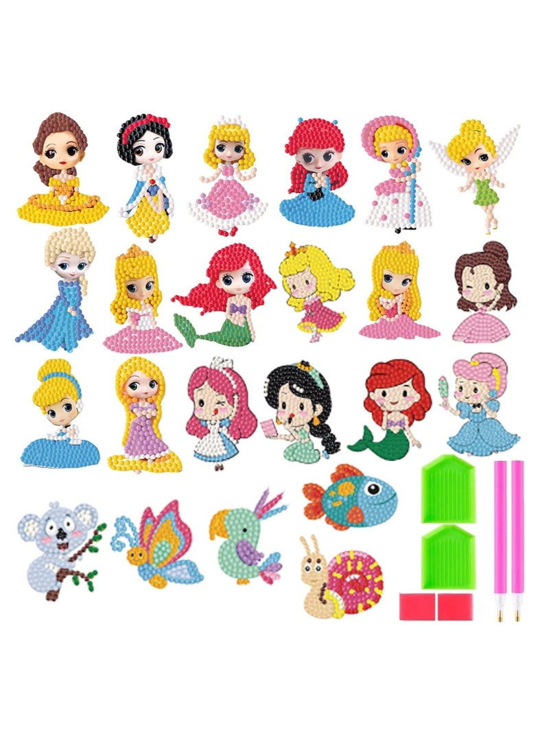 Y&D 5D Diamond Painting Kits for Kids, DIY Dot Diamonds Mosaic Stickers Paint by Numbers Arts and Crafts Boys Children Adult Beginners Princess  - Image 1