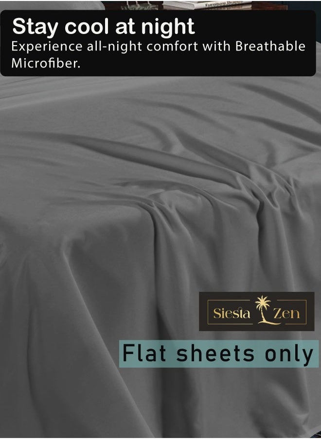 Siesta Zen Siesta Zen Microfiber Flat Sheet – Soft, Breathable, Wrinkle-Resistant – Lightweight & Durable Bedding for All Seasons  - Image 4