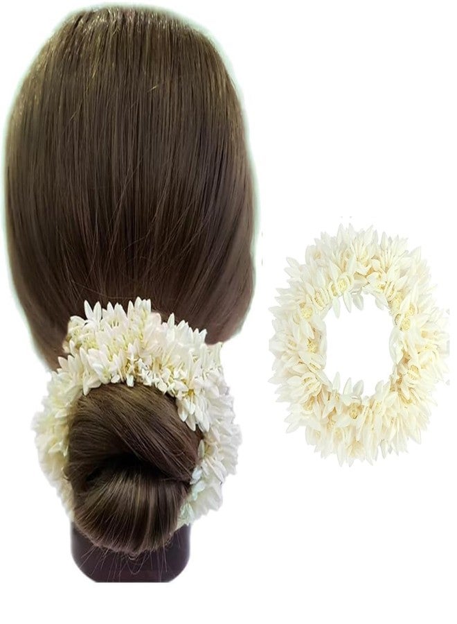 Kailash Creation Artificial Mogra Gajra for Hair Bun & Braids | Scented Jasmine Flower Hair Accessory | Reusable Traditional Bridal Gajra for Women & Girls Stylish (Pack of 1, Off White) - Image 1