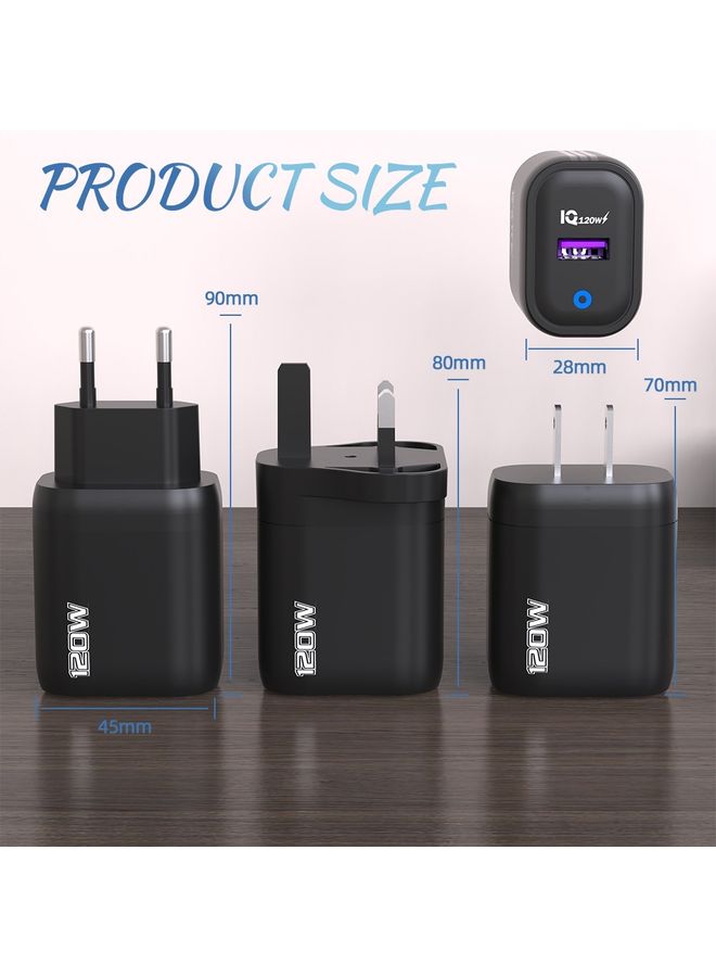 Beauenty 120W USB Fast Charger, Plug:EU Plug(Black) - Image 2