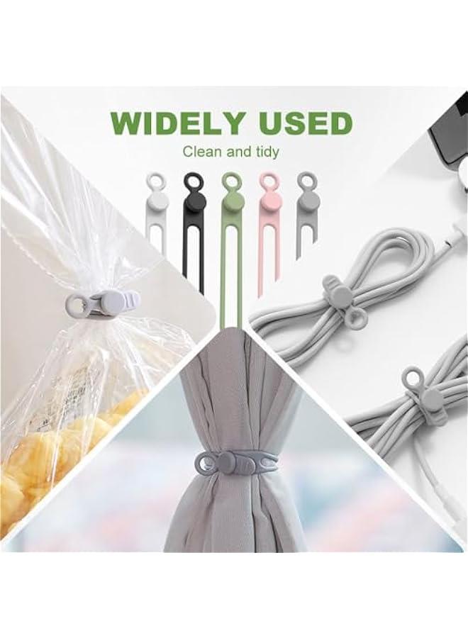 Data Cable Organizer,Upgrade Silicone Cable Straps Cord Organizer for Bundling Earphone,Silicone Ties Reusable Cable Multipurpose Elastic Cord Organizer for Bundling and Fastening Cable (25PCS)  - Image 4