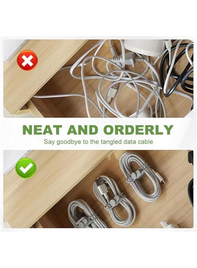 Data Cable Organizer,Upgrade Silicone Cable Straps Cord Organizer for Bundling Earphone,Silicone Ties Reusable Cable Multipurpose Elastic Cord Organizer for Bundling and Fastening Cable (25PCS)  - Image 5
