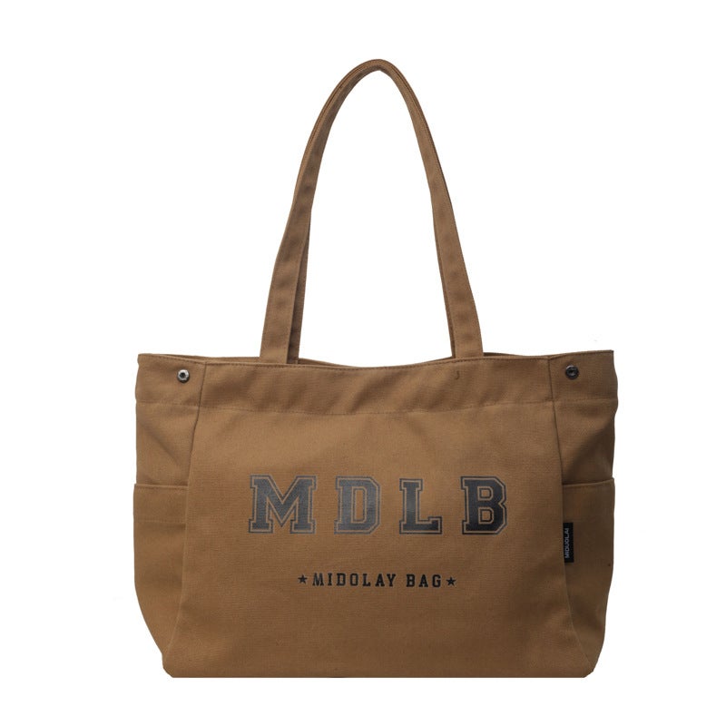 Korean Style Texture Mommy Tote Bag Fashion Letter Print Casual Satchel Shoulder Bag Canvas Bag - Image 1