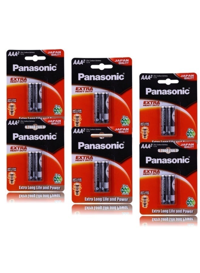 باناسونيك بطاريات باناسونيك AAA Extra Heavy Duty أصلية، توفر أداءً ثابتًا ومناسبة لأجهزة التحكم عن بعد، الساعات، الألعاب والأجهزة الإلكترونية منخفضة الاستهلاك من (12 قطعه) - Image 1