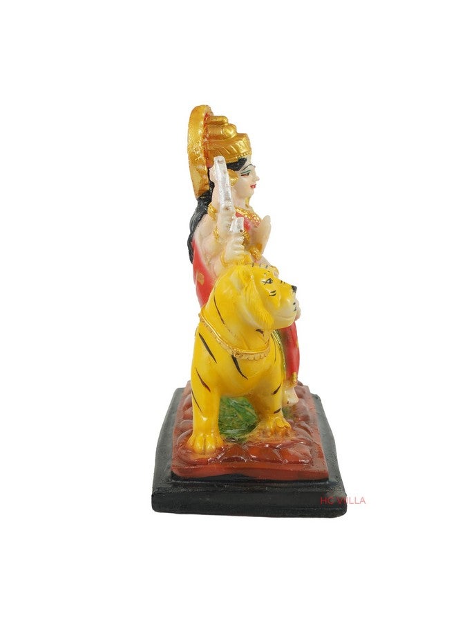 HC VILLA Polyresin Sherawali MATA Durga Maa Murti Statue for Pooja Vaishno Devi Idol 7 Inch Home décor Gift Pooja (Multicolour) - Image 5