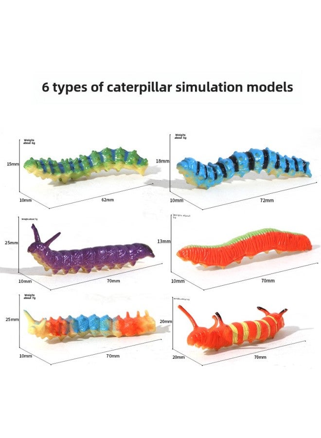 Simulation Insect Model Toy Butterfly Insect Simulation Model Children's Toys Wholesale-color:D070-6 Second Generation Caterpillar 6 Models  - Image 1