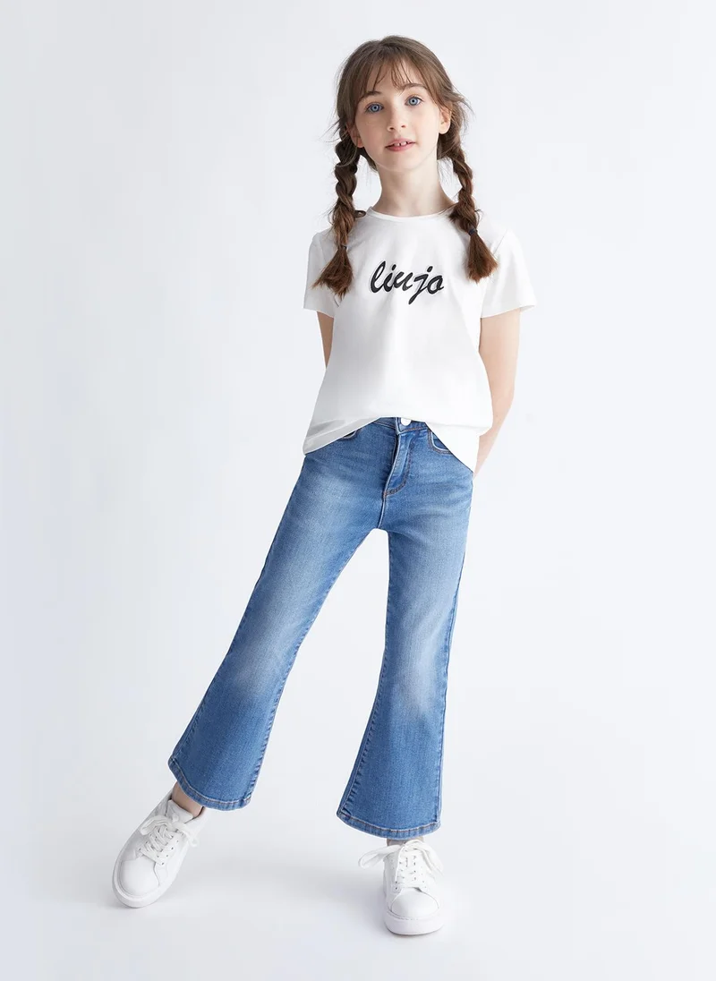 Liu Jo T-Shirt with Logo and Gemstones