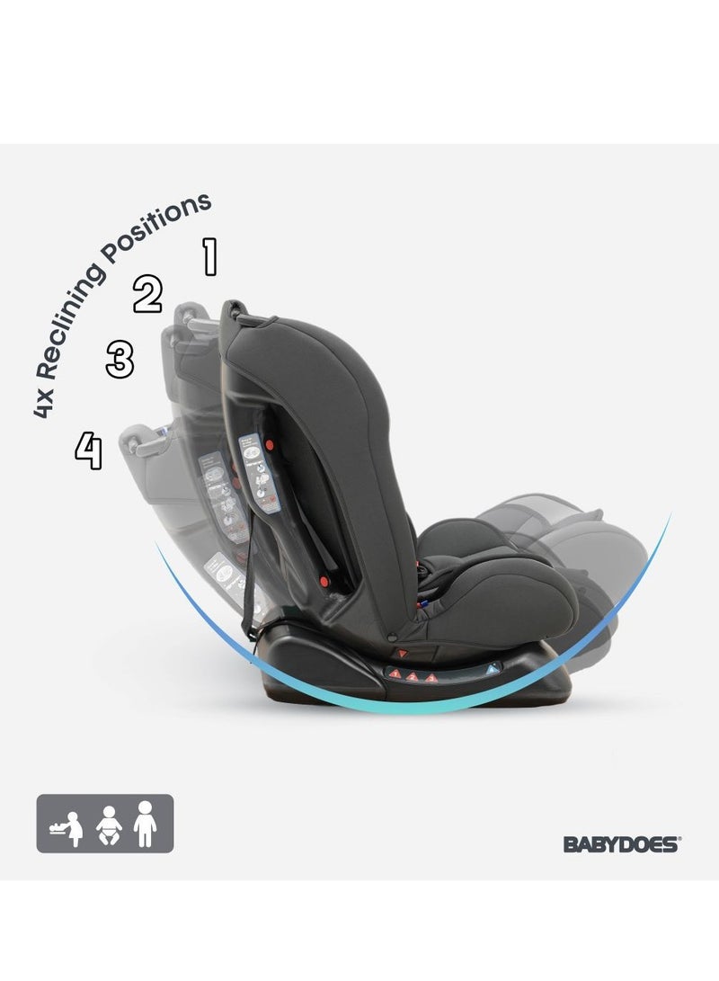 BABYDOES ESTEEM - Baby/Infant/Kids Travel Car Seat, Group 0+1+2, Rearward/Forward Facing, 4x Reclining, Padded Seat, 0- 7 Years (Upto 25 kg) - Grey - Image 4