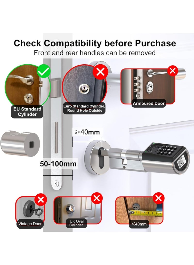WELOCK Touch41-UAE Biometric Fingerprint Door Smart Lock, With Smart Cylinder WI-FI App RFID Card For Home Office - Image 2