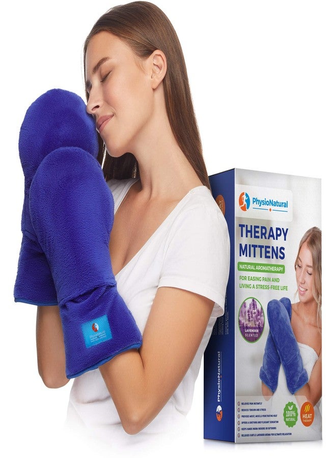 PhysioNatural Microwave Safe Therapy Mittens with Flax Seeds - Moist Heat Therapy Relief for Hands and Fingers for Stiff Joints, Trigger Fingers, Inflammation, Raynauds, Carpal Tunnel, Natural Aromatherapy Gloves - Image 1