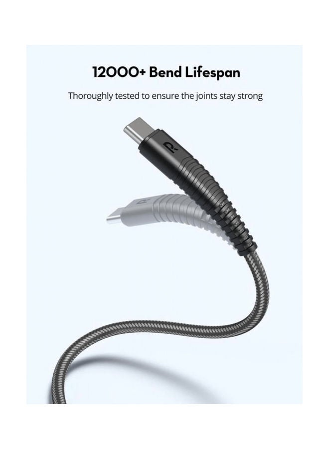 NIBEMINENT Type-C To Lightning Nylon Braided Cable Black - Image 3