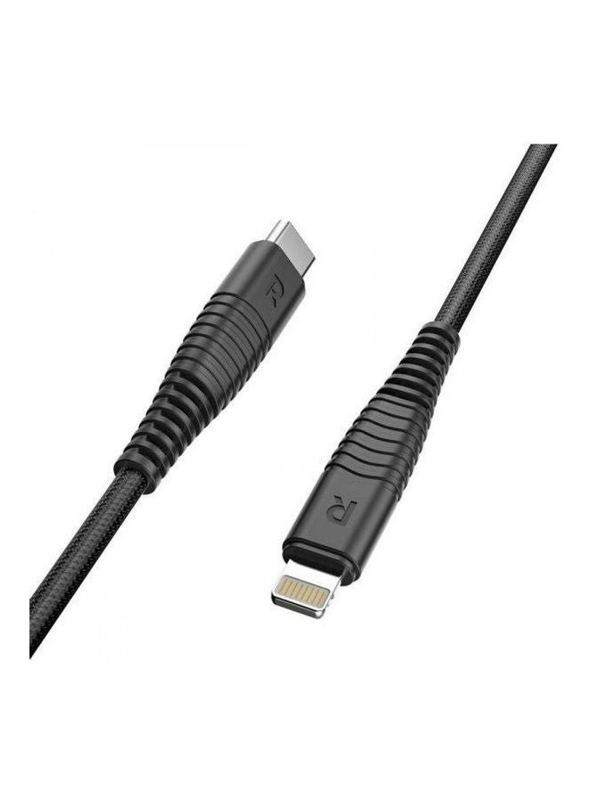 NIBEMINENT Type-C To Lightning Nylon Braided Cable Black - Image 2