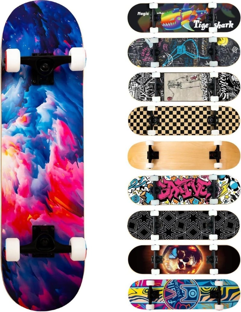 Multicolor Skateboard Professional Large Size Sanded Board 80CM Skateboard
