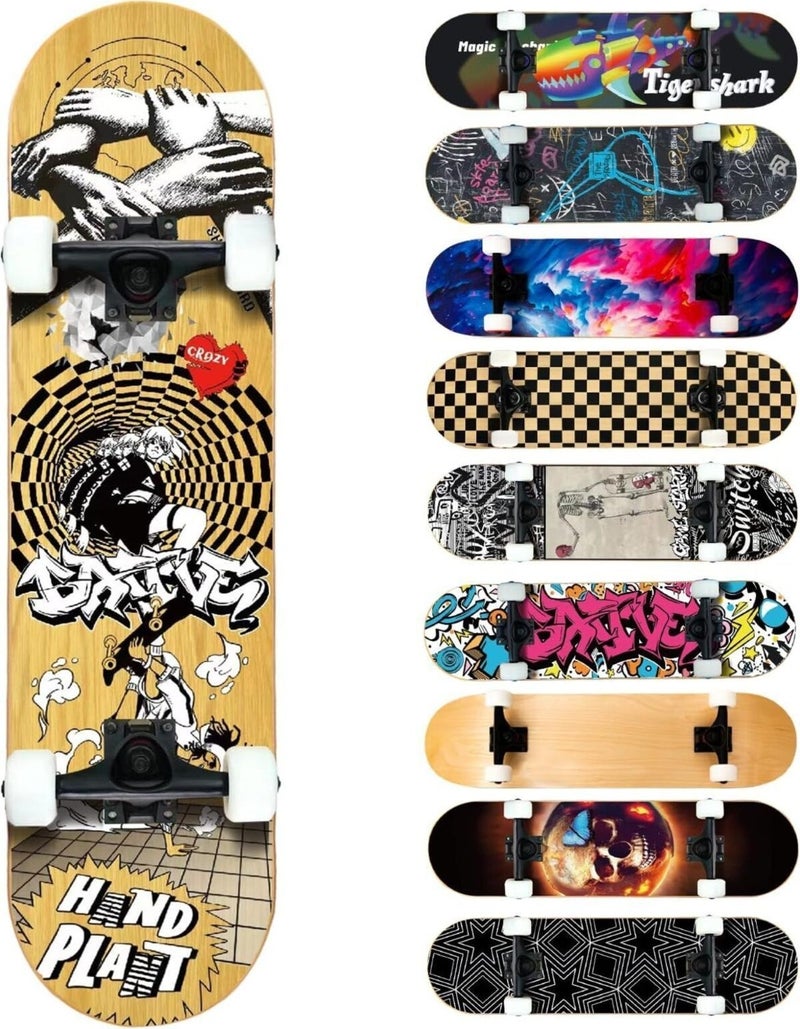 Multicolor Skateboard Professional Large Size Sanded Board 80CM Skateboard