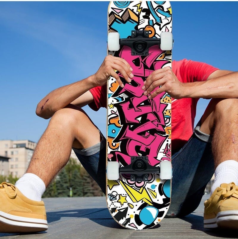 Multicolor Skateboard Professional Large Size Sanded Board 80CM Skateboard