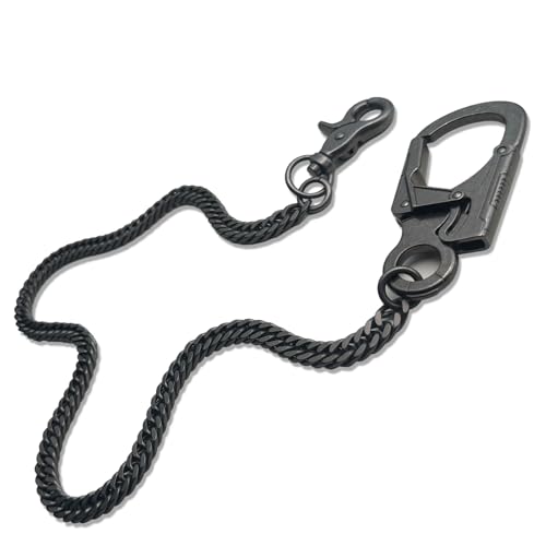 Ahiller Mens Heavy Duty Wallet Chain 25 Stainless Steel Key Chain with Alloy Carabiner Double Lock for Biker Punk Style Accessories QKGunmetalJR1P - Image 1