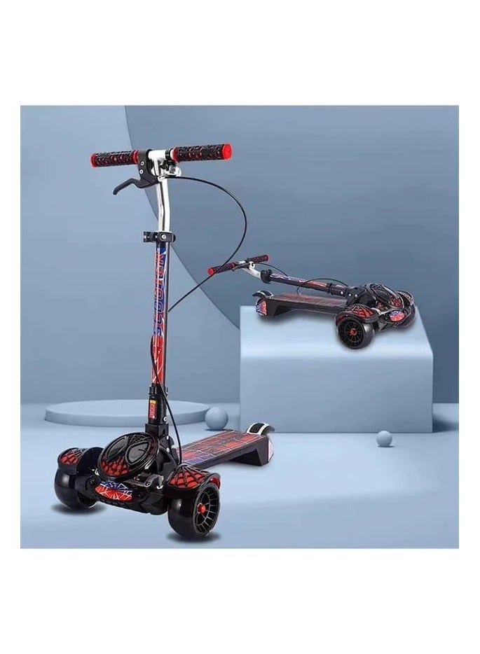 SPIDERMAN Children's Scooter Kids 3 Wheels 4 Adjustable Heights Kids' Kick Scooter With Extra Wide PU Light-Up Wheels - Image 1