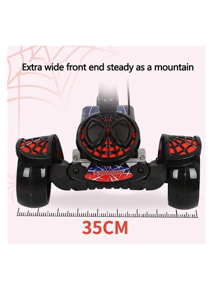SPIDERMAN Children's Scooter Kids 3 Wheels 4 Adjustable Heights Kids' Kick Scooter With Extra Wide PU Light-Up Wheels - Image 5