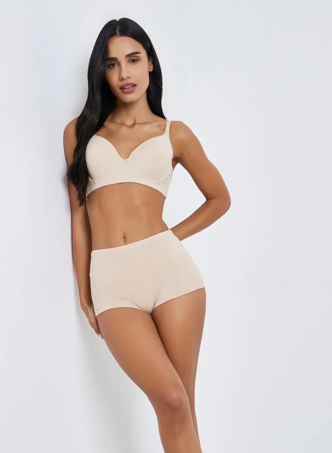 ستايلي مجموعة من 4 بوي شورت سادة بخصر مطاطي