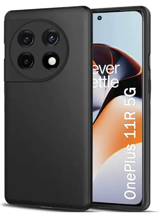 غطاء واقي لهاتف OnePlus 11R، غلاف TPU رفيع ومرن من السيليكون متوافق مع OnePlus 11R - أسود