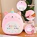 SQEQE Cat Plush Toy Unicorn Cat Stuffed Animal Cute Birthday Cat Plushies Pillow Soft Plushie Doll Gifts for Kid DecorPink Caticorn 10 Inch - Image 2