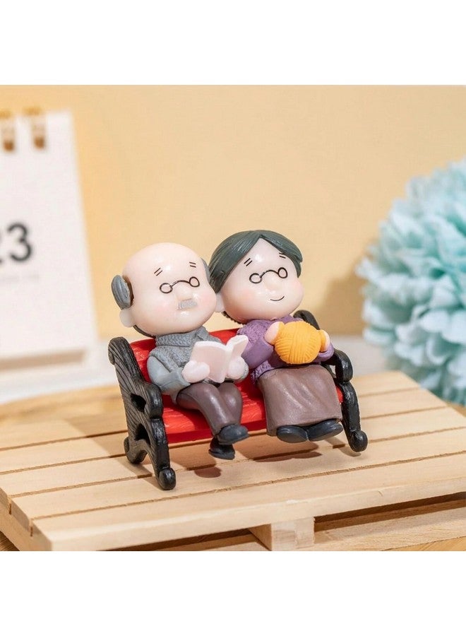 Ascension تمثال حب قديم لزوجين يجلسان على مقعد، قطعة ديكور زخرفية لتزيين المنزل وغرف المعيشة، هدية للجدين أو للزوجين في ذكرى الزواج أو عيد الميلاد أو عيد الحب - Image 4