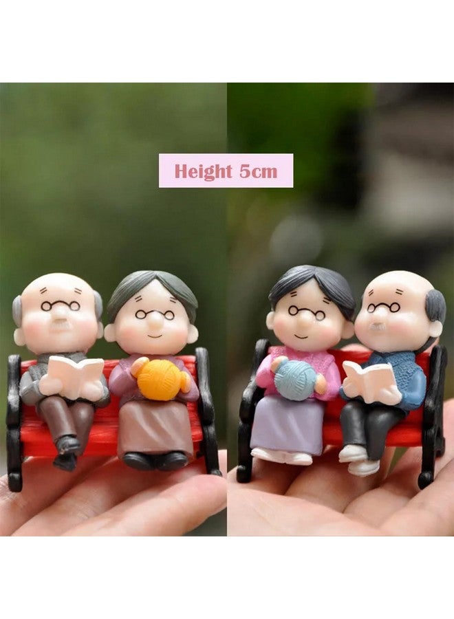 Ascension تمثال حب قديم لزوجين يجلسان على مقعد، قطعة ديكور زخرفية لتزيين المنزل وغرف المعيشة، هدية للجدين أو للزوجين في ذكرى الزواج أو عيد الميلاد أو عيد الحب - Image 5