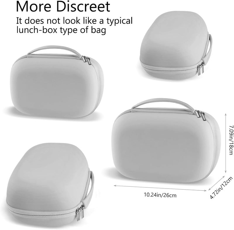 Gowing حقيبة حمل مضخات الثدي القابلة للارتداء، حقيبة صلبة مع صينية قابلة للإزالة، حقيبة تخزين مضخة الثدي محكمة الإغلاق، متوافقة مع معظم مضخات الثدي القابلة للارتداء، تحمل 2 مضخات، رمادي - Image 3