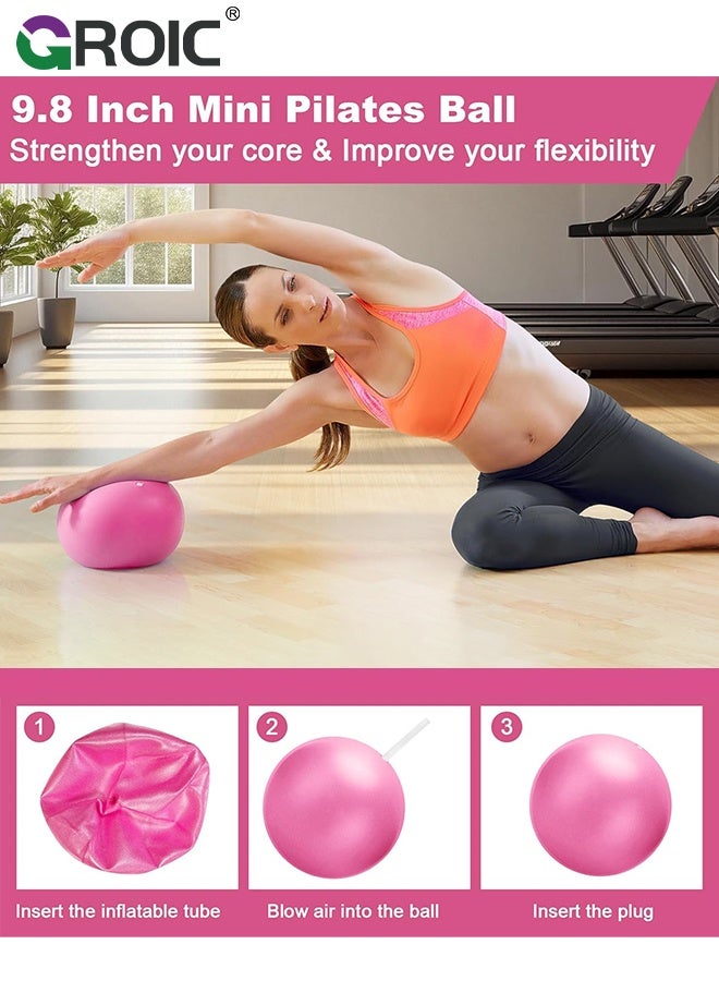 GROIC 14Pcs Pilates Ring and Ball Set, Pilates Ring Set for Women, Workout Equipment Set for Home with 12'' Magic Circle, Mini Ball, Resistance Bands, Hip Thrust Belt for Legs Arms and Thighs - Image 5