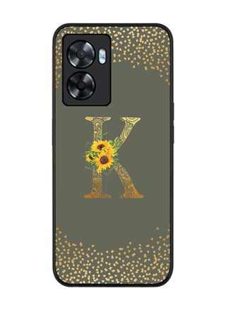 Rugged Black edge case for Oppo A77 5G / Oppo A57 5G - Custom Monogram Initial Letter Floral Pattern Alphabet - K (Olive Green ) - pzsku/ZE96D0239C34E77BC5794Z/45/_/1717840043/dadf8867-7818-4e94-8d89-a10ee2478e9f