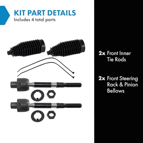 TRQ Front Steering Kit Steering Rack & Pinion Bellow Tie Rod Compatible with 2015-2020 Acura TLX 2013-2017 Honda Accord - Image 2
