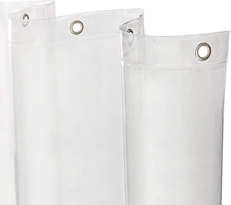 Kenney Medium Weight PEVA Shower Curtain Liner, 70" W x 72" H, Clear - Image 1